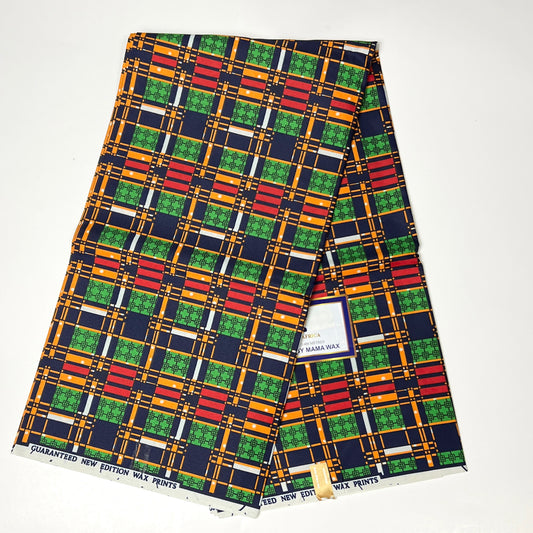 African Ankara Fabric 6 yards Kente African cloth for sewing project.