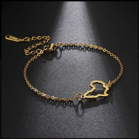 1pc  African Map Bangle Link Golden stainless Chain Fashion Bracelets For Men & Women