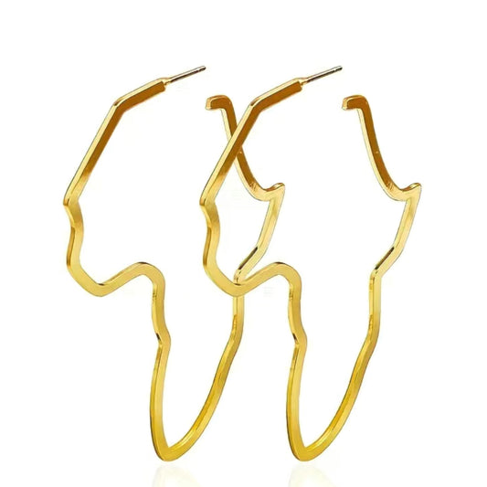 Hollow African Map Design Dangle Earrings.