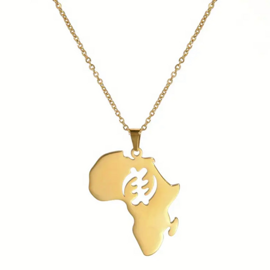 Ethnic Style Africa Map Necklace For Men & Women, African accessory.