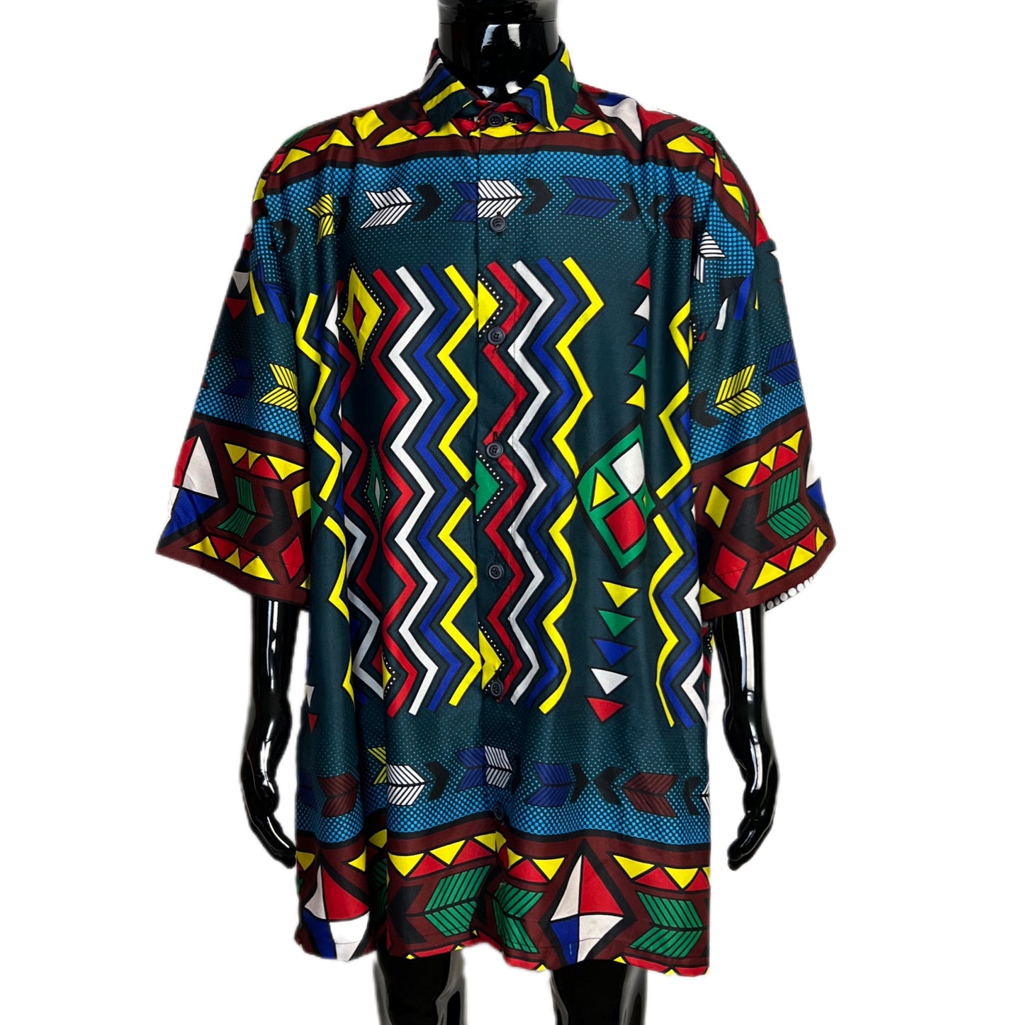 African Ankara Men's Button Shirt