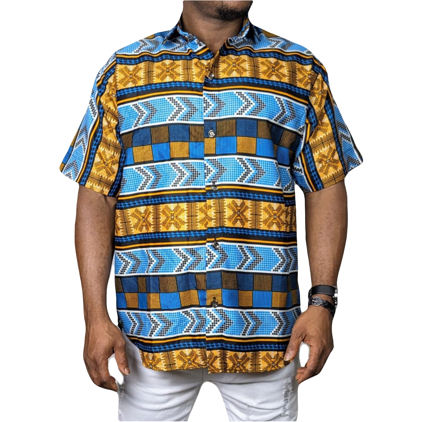 African Ankara Men's Button Shirt