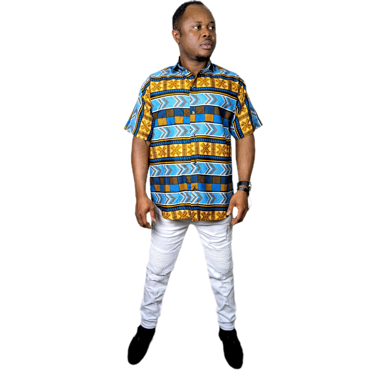 African Ankara Men's Button Shirt